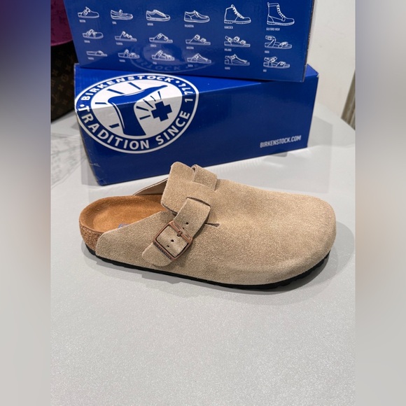 Birkenstock Boston Suede Taupe - Picture 5 of 9